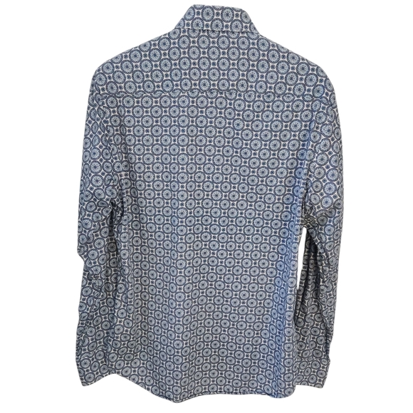 OXLEY Geometric Print Button-Up Shirt 100% premium cotton large - Picture 3 of 13